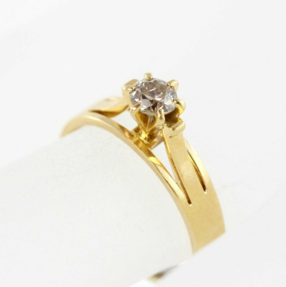 Vintage 18k diamond solitaire ring - Picture 7 of 12